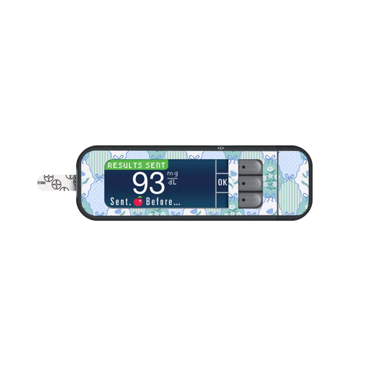 Cottage Bows Bayer Contour Next Glucometer Sticker - Pump Peelz Cottage Bows Bayer Contour Next Glucometer Sticker - Pump Peelz