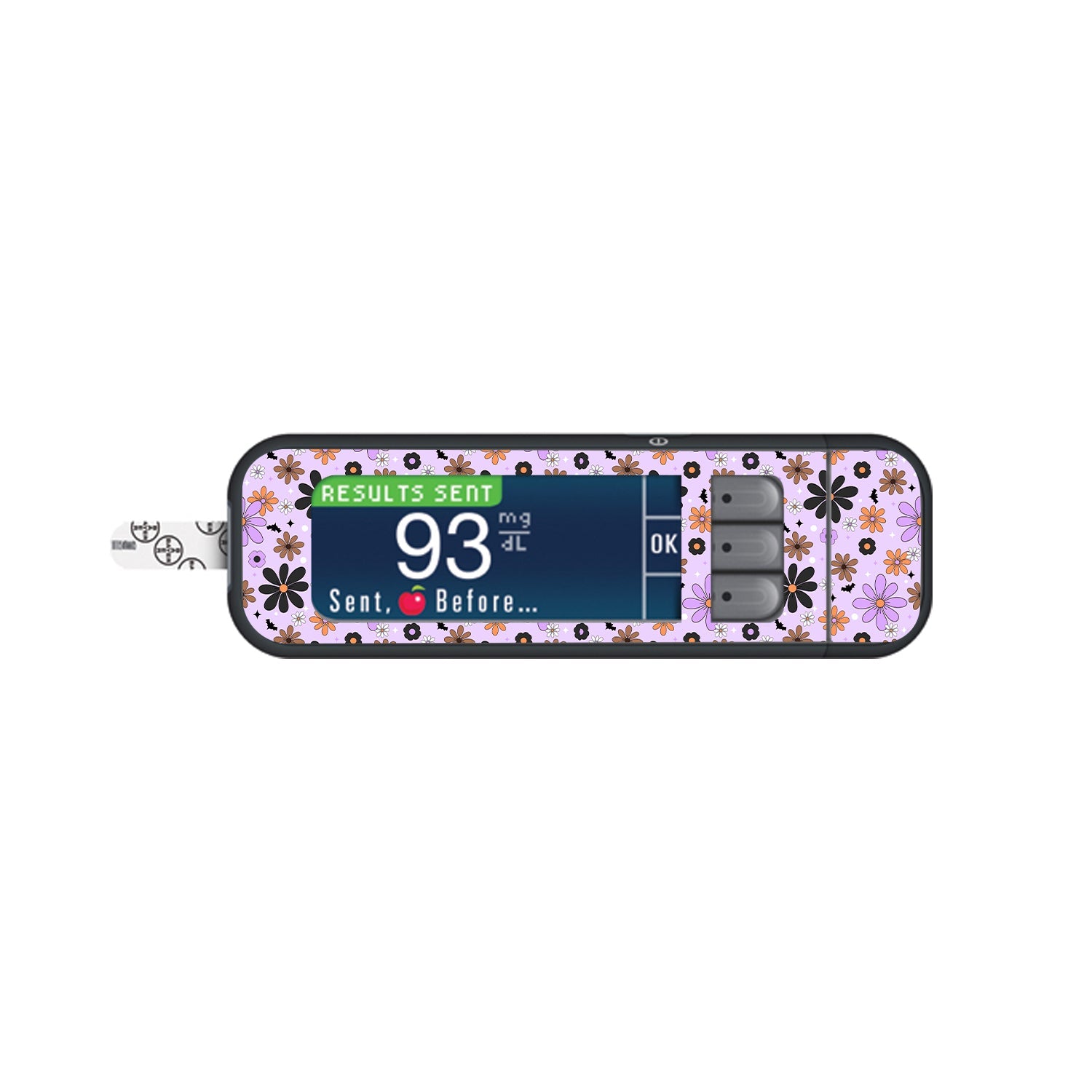 Batty Blooms Bayer Contour Next Glucometer Sticker - Pump Peelz Batty Blooms Bayer Contour Next Glucometer Sticker - Pump Peelz