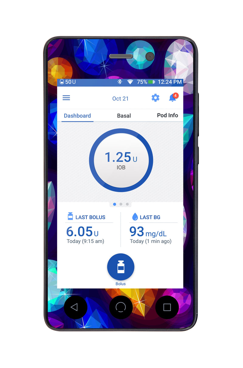 Bejeweled Sticker for Omnipod DASH® PDM – Pump Peelz Bejeweled Sticker for Omnipod DASH® PDM – Pump Peelz