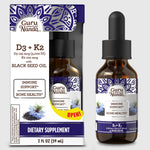 Natural Cold Pressed Black Seed Oil With Vitamin D3, K2, & E Natural Cold Pressed Black Seed Oil With Vitamin D3, K2, & E