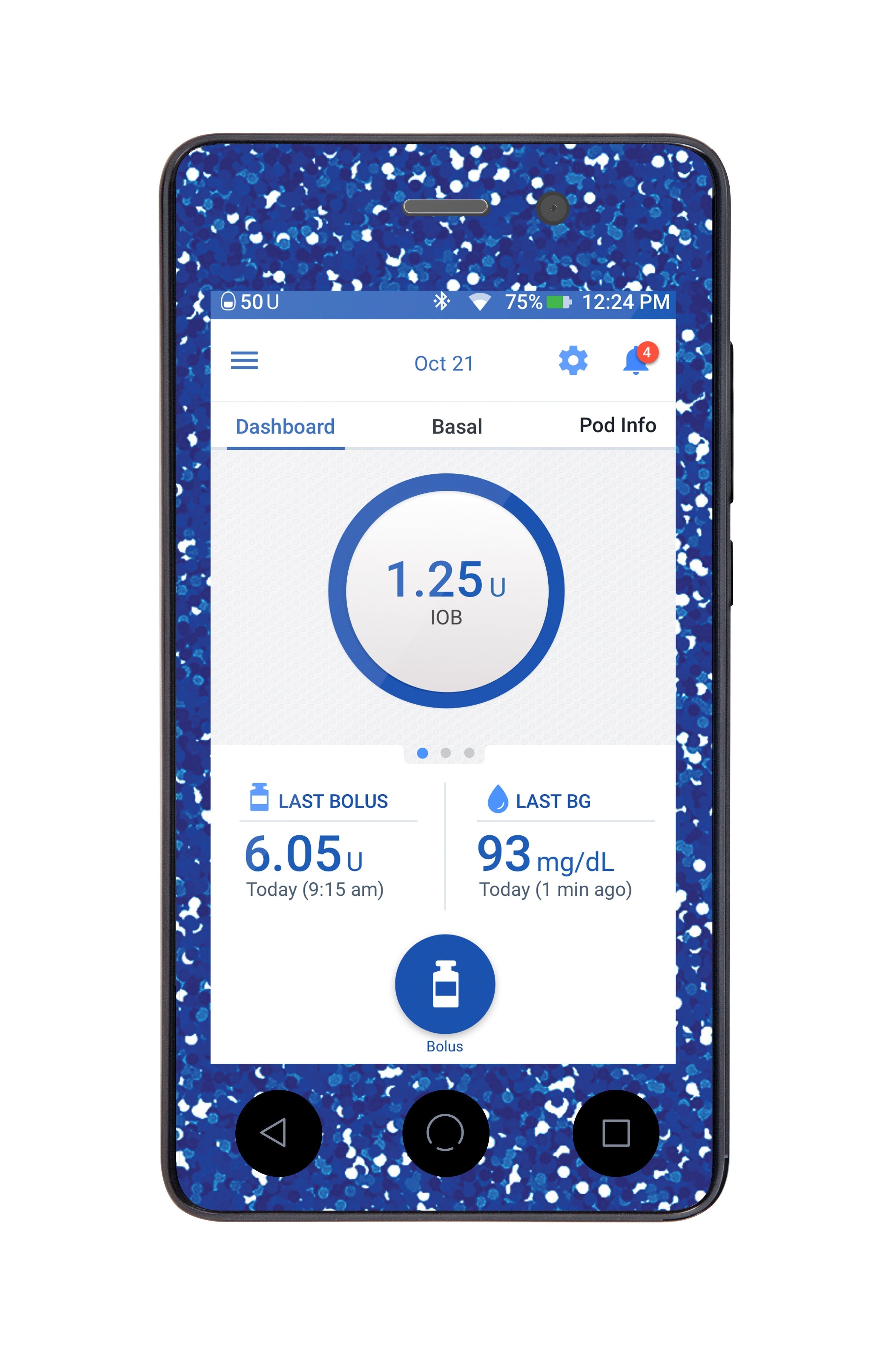 Blue Confetti Sticker for Omnipod DASH® PDM – Pump Peelz Blue Confetti Sticker for Omnipod DASH® PDM – Pump Peelz