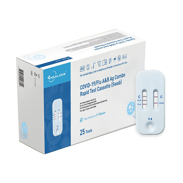 Healgen Scientific COVID-19/Flu A&B Ag Combo Rapid Test Cassette (Swab) Healgen Scientific COVID-19/Flu A&B Ag Combo Rapid Test Cassette (Swab)