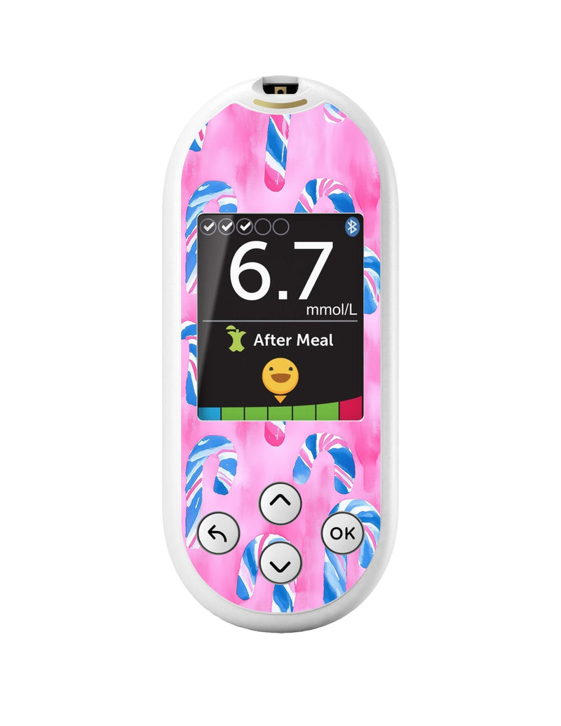 Candy Canes Sticker for OneTouch Verio Reflect Glucometer Candy Canes Sticker for OneTouch Verio Reflect Glucometer