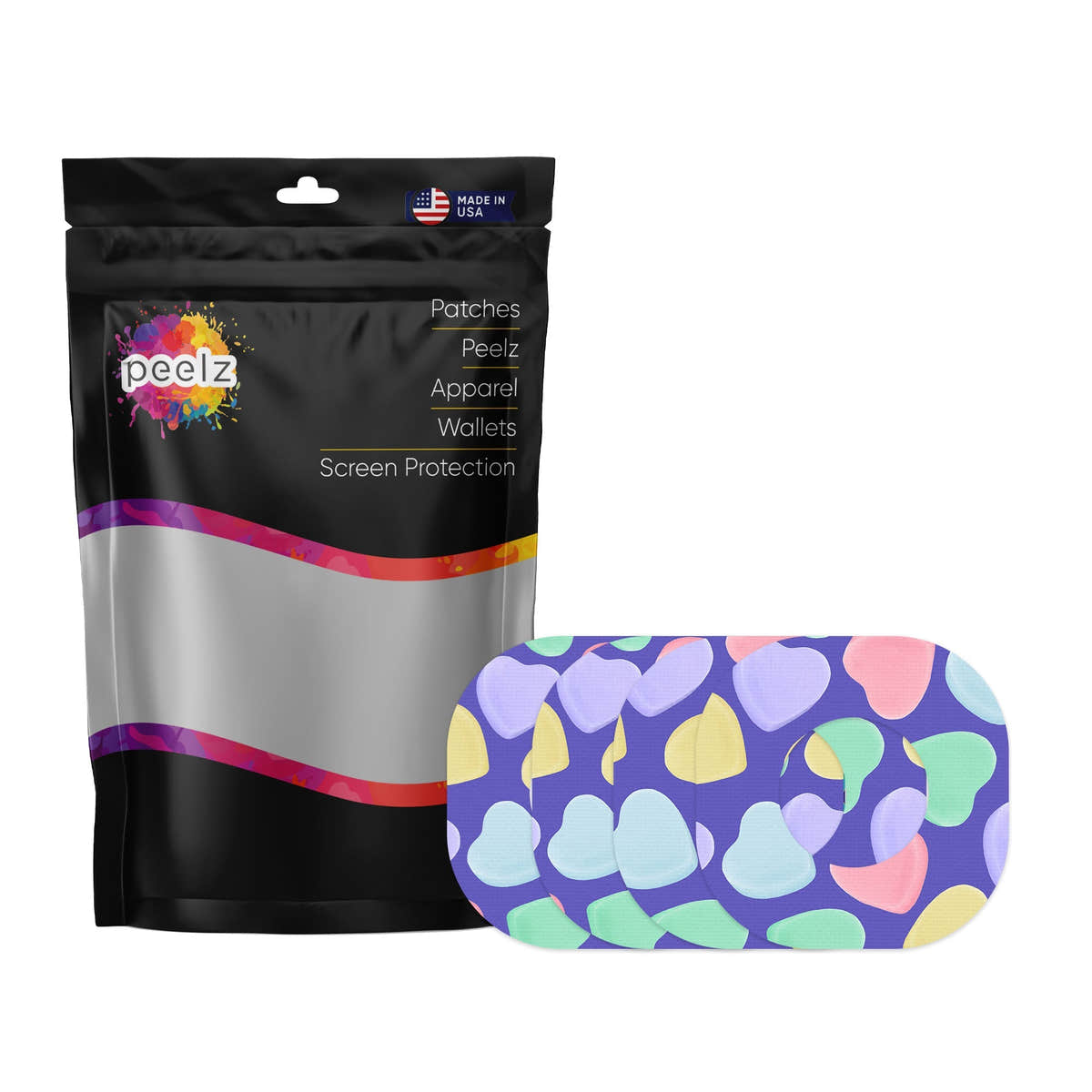 Candy Hearts Dexcom G7 and Stelo Patch Tape - Pump Peelz Candy Hearts Dexcom G7 and Stelo Patch Tape - Pump Peelz