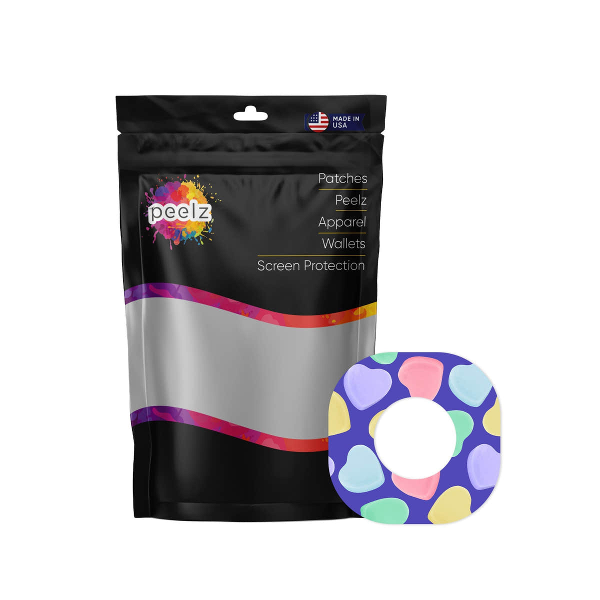 Candy Hearts Dexcom G7 and Stelo Patch Tape - Pump Peelz Candy Hearts Dexcom G7 and Stelo Patch Tape - Pump Peelz