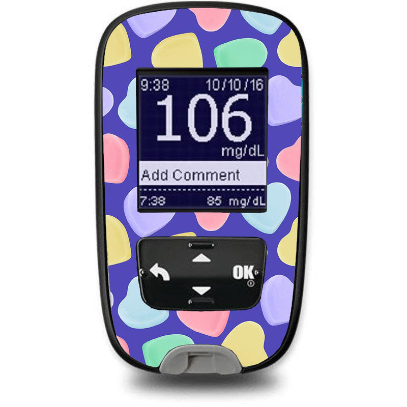 Candy Hearts Sticker for the Accu-Chek Guide Glucometer Candy Hearts Sticker for the Accu-Chek Guide Glucometer