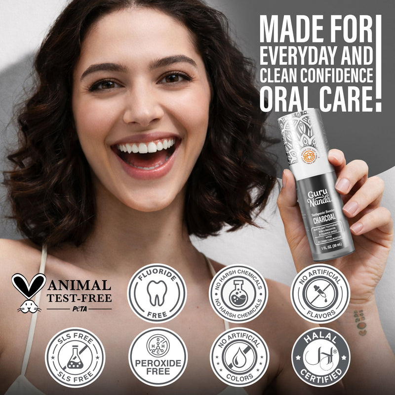 Charcoal Toothpaste Booster with 5% Charcoal Powder – 1 fl oz Charcoal Toothpaste Booster with 5% Charcoal Powder – 1 fl oz