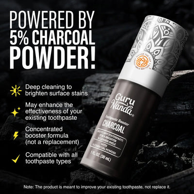 Charcoal Toothpaste Booster with 5% Charcoal Powder – 1 fl oz Charcoal Toothpaste Booster with 5% Charcoal Powder – 1 fl oz