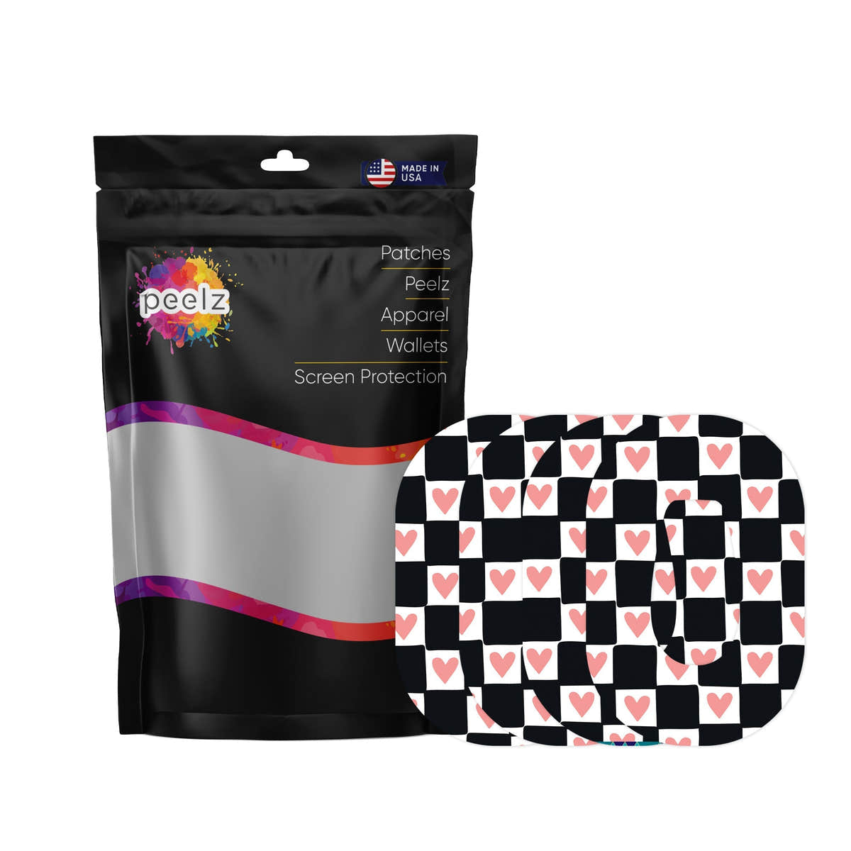 Checkered Hearts Patch Tape Designed for the DEXCOM G6 Checkered Hearts Patch Tape Designed for the DEXCOM G6
