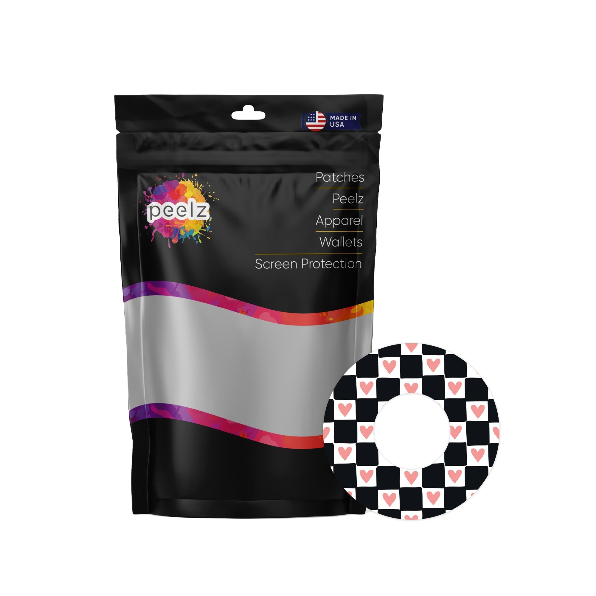 Checkered Hearts Patch Tape Designed for the FreeStyle Libre 2 Checkered Hearts Patch Tape Designed for the FreeStyle Libre 2
