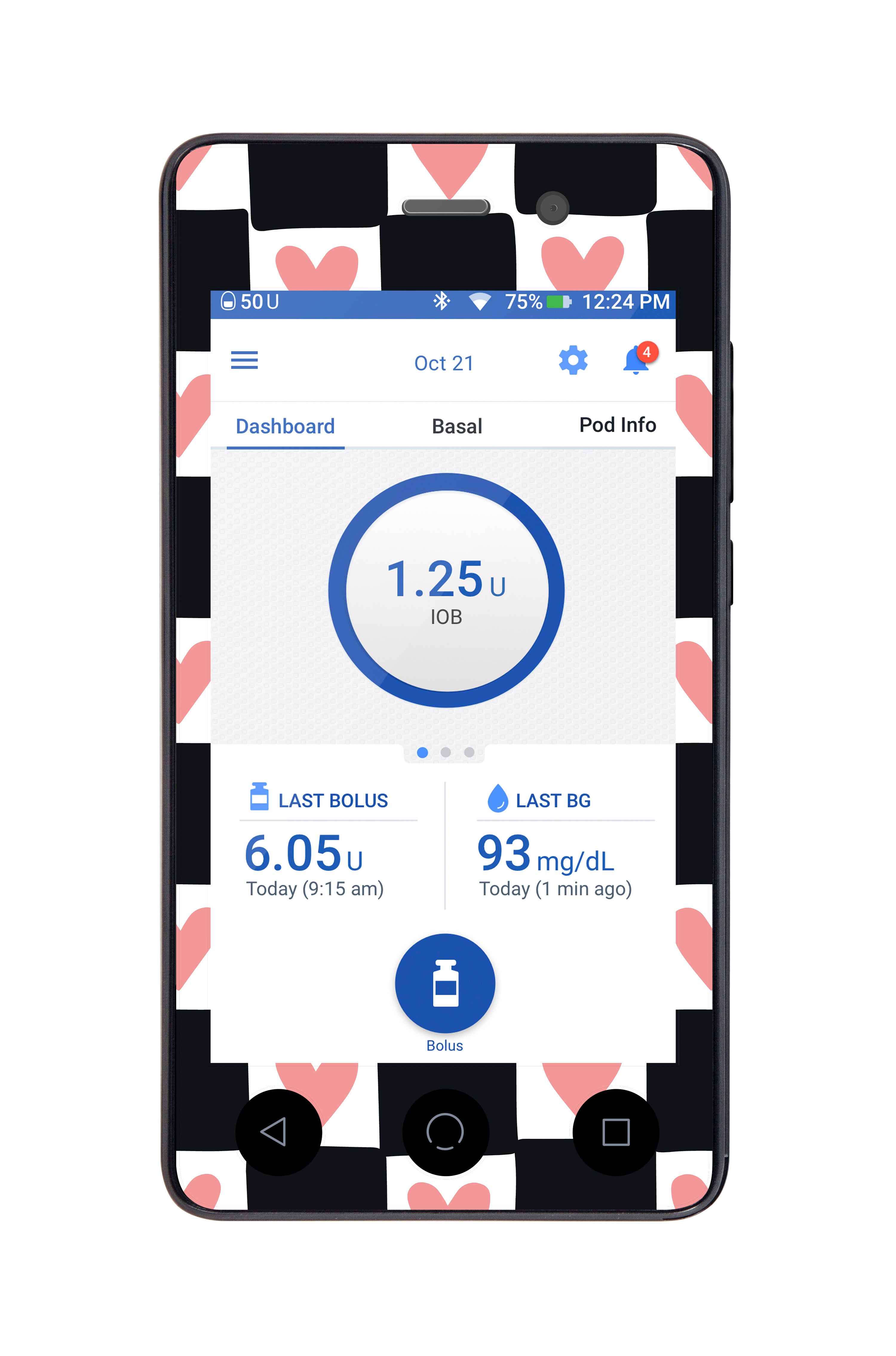 Checkered Hearts Sticker for Omnipod DASH® PDM – Pump Peelz Checkered Hearts Sticker for Omnipod DASH® PDM – Pump Peelz