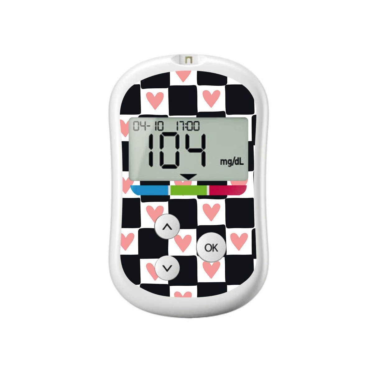 Checkered Hearts for OneTouch Verio Flex Glucometer Checkered Hearts for OneTouch Verio Flex Glucometer
