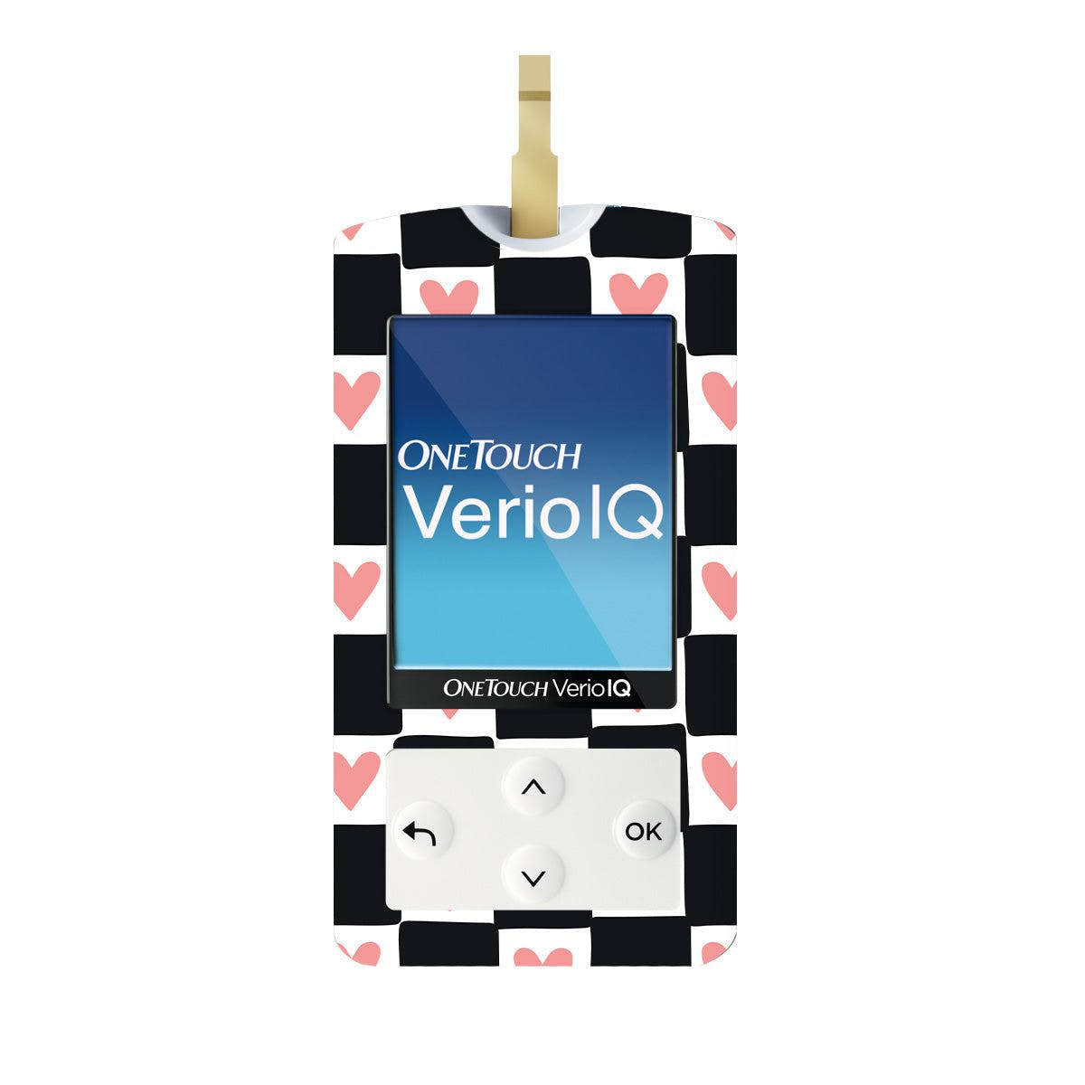 Checkered Hearts for OneTouch Verio IQ Glucometer Checkered Hearts for OneTouch Verio IQ Glucometer