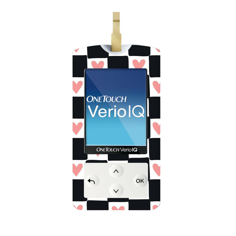 Checkered Hearts for OneTouch Verio IQ Glucometer Checkered Hearts for OneTouch Verio IQ Glucometer