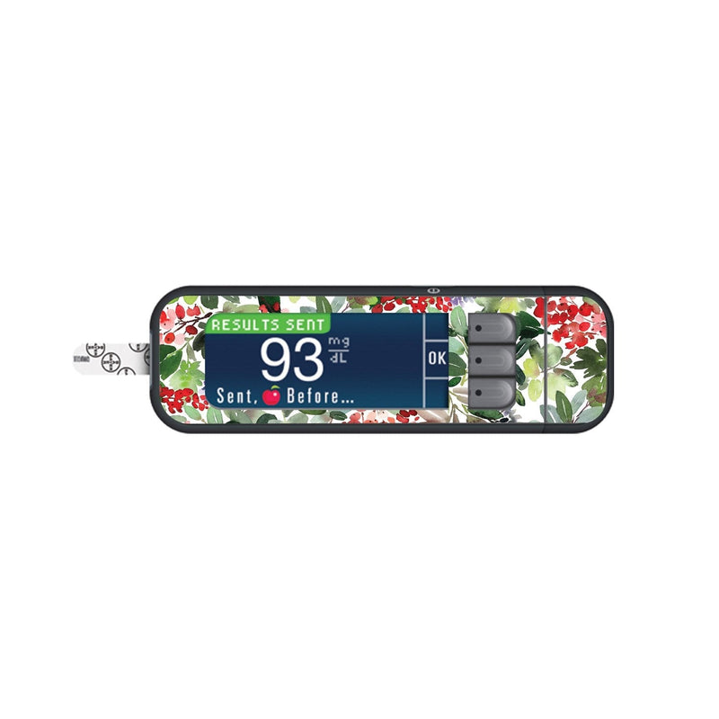 Christmas Berries Sticker for Bayer Contour Next Glucometer Christmas Berries Sticker for Bayer Contour Next Glucometer