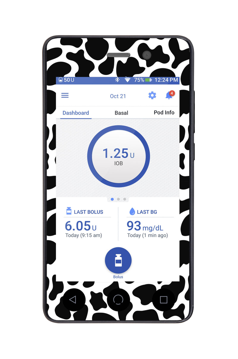 Cow Print Sticker for Omnipod DASH® PDM – Pump Peelz Cow Print Sticker for Omnipod DASH® PDM – Pump Peelz