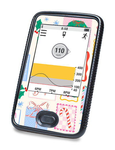 Holiday Greetings Dexcom G6 Touchscreen Receiver Sticker - Pump Peelz Holiday Greetings Dexcom G6 Touchscreen Receiver Sticker - Pump Peelz