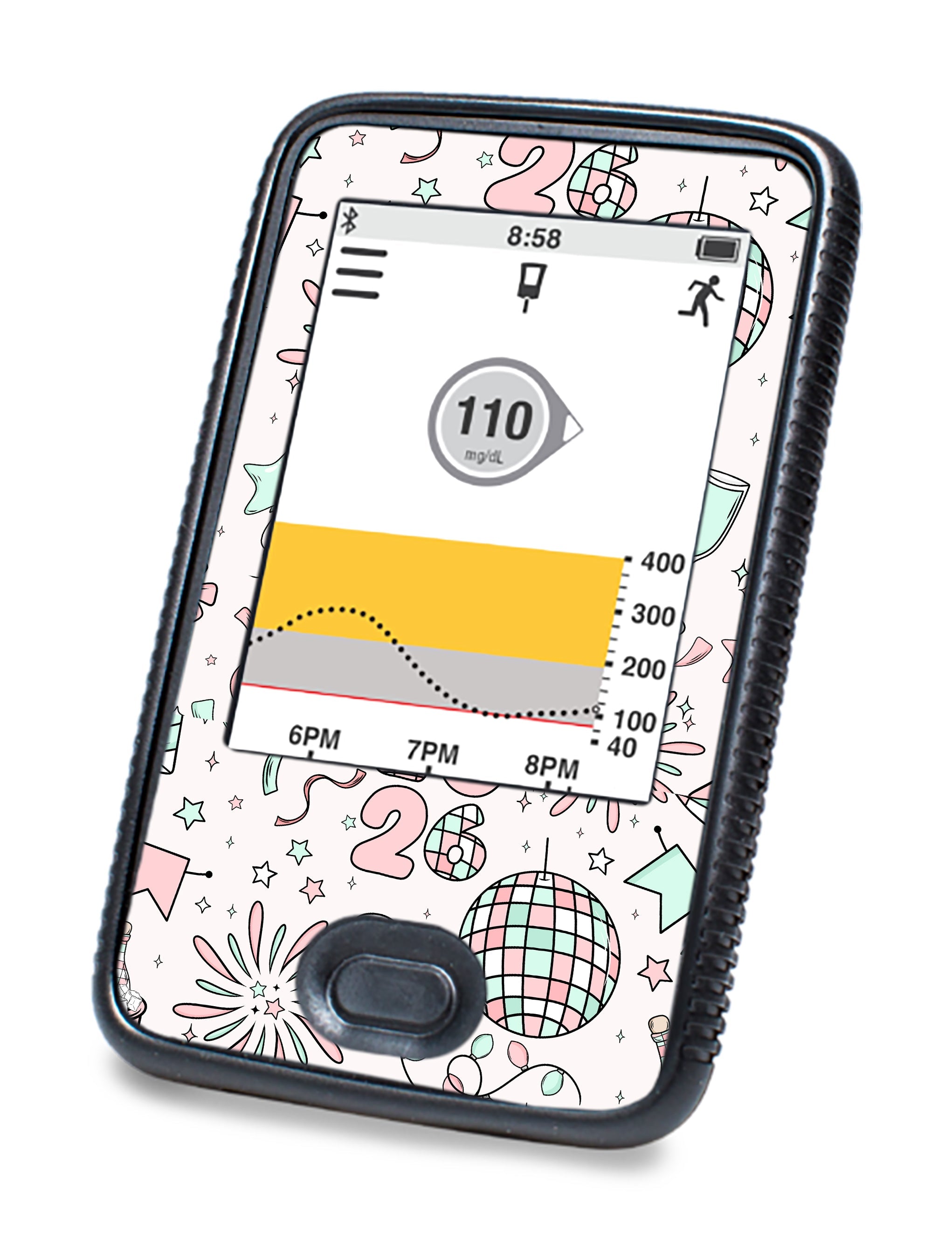 Cheers to '26 Dexcom G6 Touchscreen Receiver Sticker - Pump Peelz Cheers to '26 Dexcom G6 Touchscreen Receiver Sticker - Pump Peelz