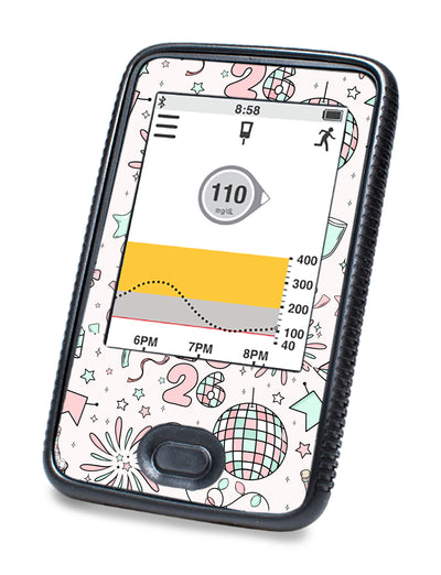 Cheers to '26 Dexcom G6 Touchscreen Receiver Sticker - Pump Peelz Cheers to '26 Dexcom G6 Touchscreen Receiver Sticker - Pump Peelz