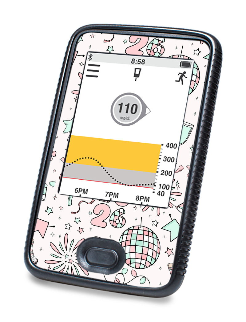 Cheers to '26 Dexcom G6 Touchscreen Receiver Sticker - Pump Peelz Cheers to '26 Dexcom G6 Touchscreen Receiver Sticker - Pump Peelz