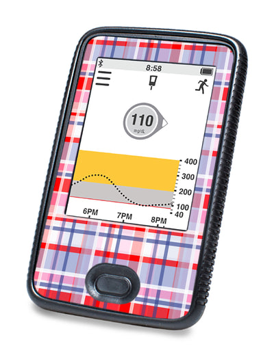 Party Plaid Dexcom G6 Touchscreen Receiver Sticker - Pump Peelz Party Plaid Dexcom G6 Touchscreen Receiver Sticker - Pump Peelz