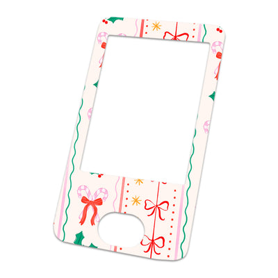 Holly Jolly Ribbon Dexcom G6 Touchscreen Receiver Sticker - Pump Peelz Holly Jolly Ribbon Dexcom G6 Touchscreen Receiver Sticker - Pump Peelz
