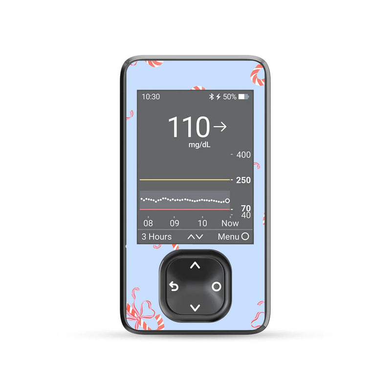 Candy Cane Lane Dexcom G7 and G6 Touchscreen Receiver Sticker - Pump Peelz Candy Cane Lane Dexcom G7 and G6 Touchscreen Receiver Sticker - Pump Peelz