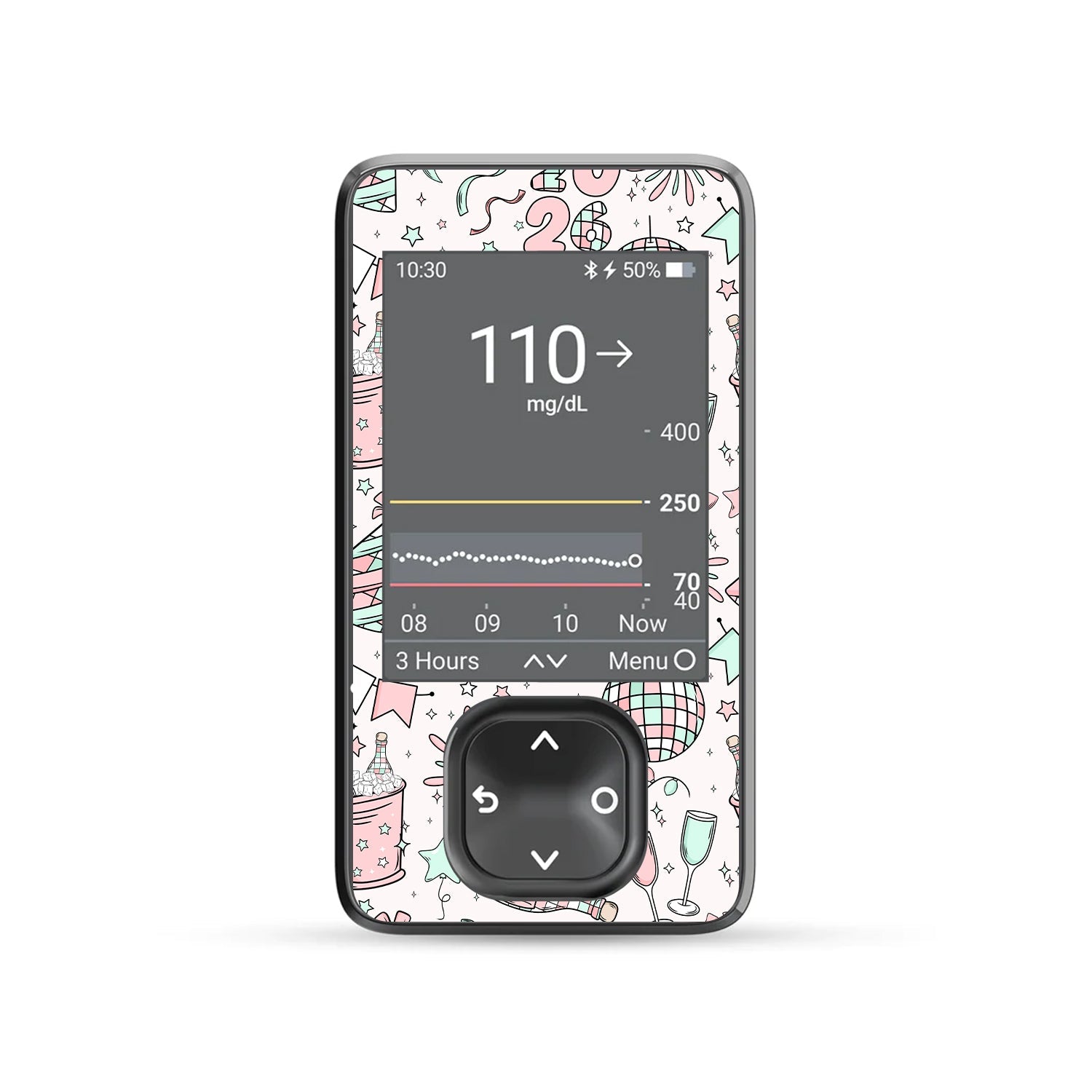 Cheers to '26 Dexcom G7 and G6 Touchscreen Receiver Sticker - Pump Peelz Cheers to '26 Dexcom G7 and G6 Touchscreen Receiver Sticker - Pump Peelz
