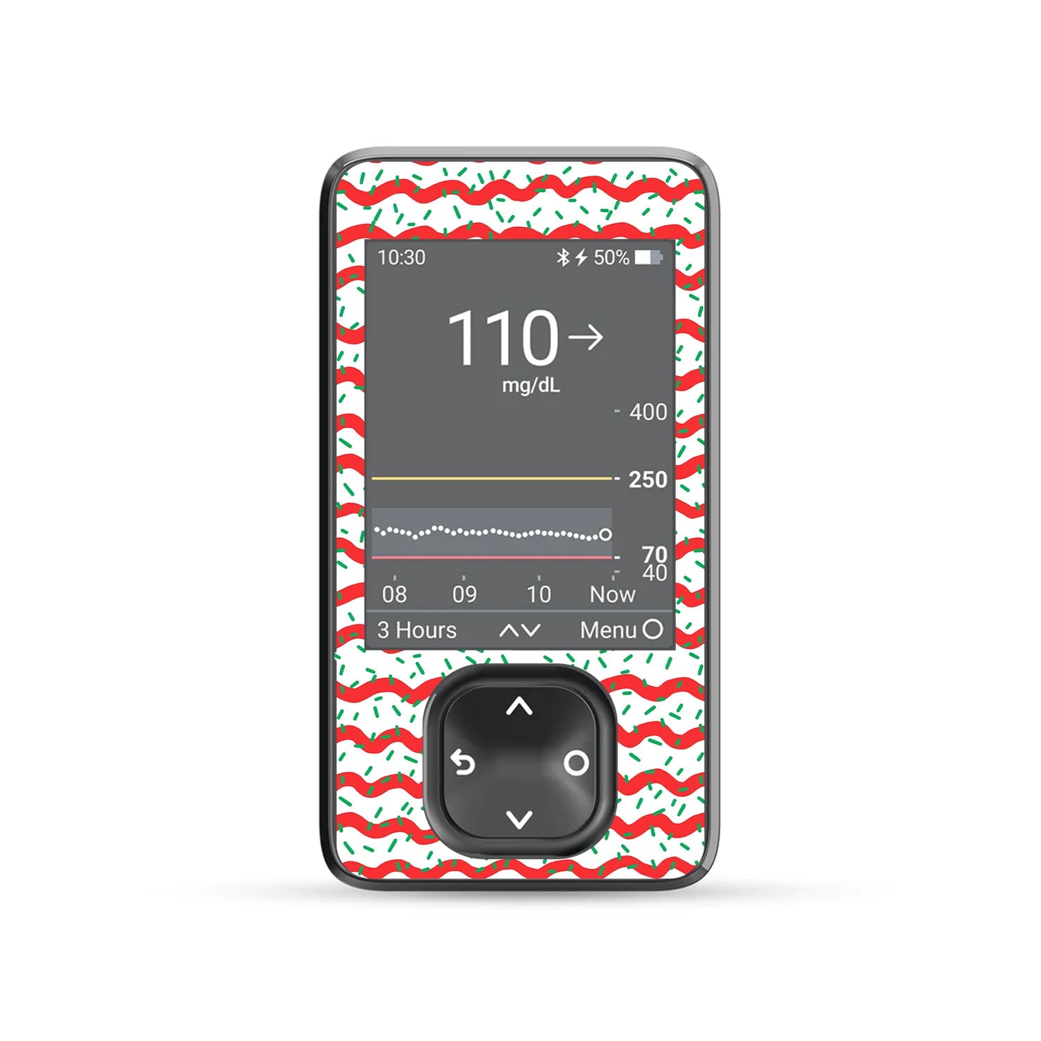 Christmas Icing Dexcom G7 and G6 Touchscreen Receiver Sticker - Pump Peelz Christmas Icing Dexcom G7 and G6 Touchscreen Receiver Sticker - Pump Peelz