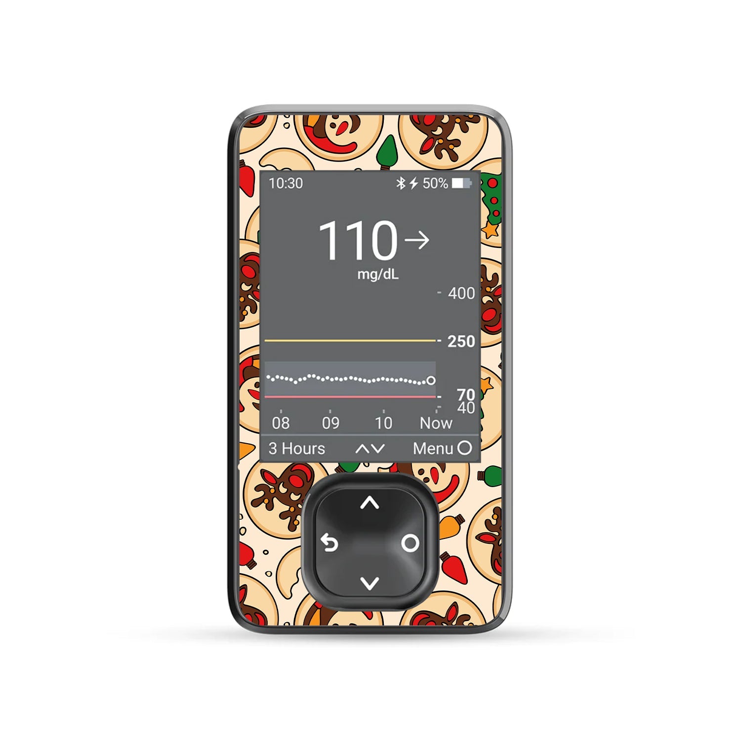 Santa's Cookies Dexcom G7 and G6 Touchscreen Receiver Sticker - Pump Peelz Santa's Cookies Dexcom G7 and G6 Touchscreen Receiver Sticker - Pump Peelz