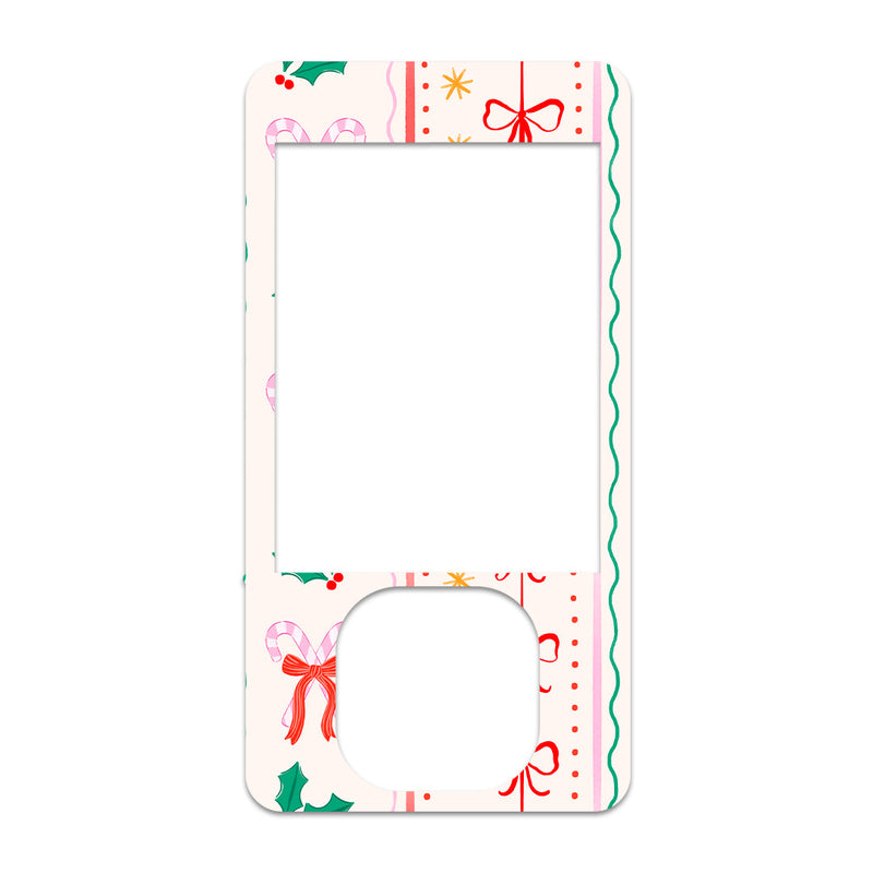 Holly Jolly Ribbon Dexcom G7 and G6 Touchscreen Receiver Sticker - Pump Peelz Holly Jolly Ribbon Dexcom G7 and G6 Touchscreen Receiver Sticker - Pump Peelz
