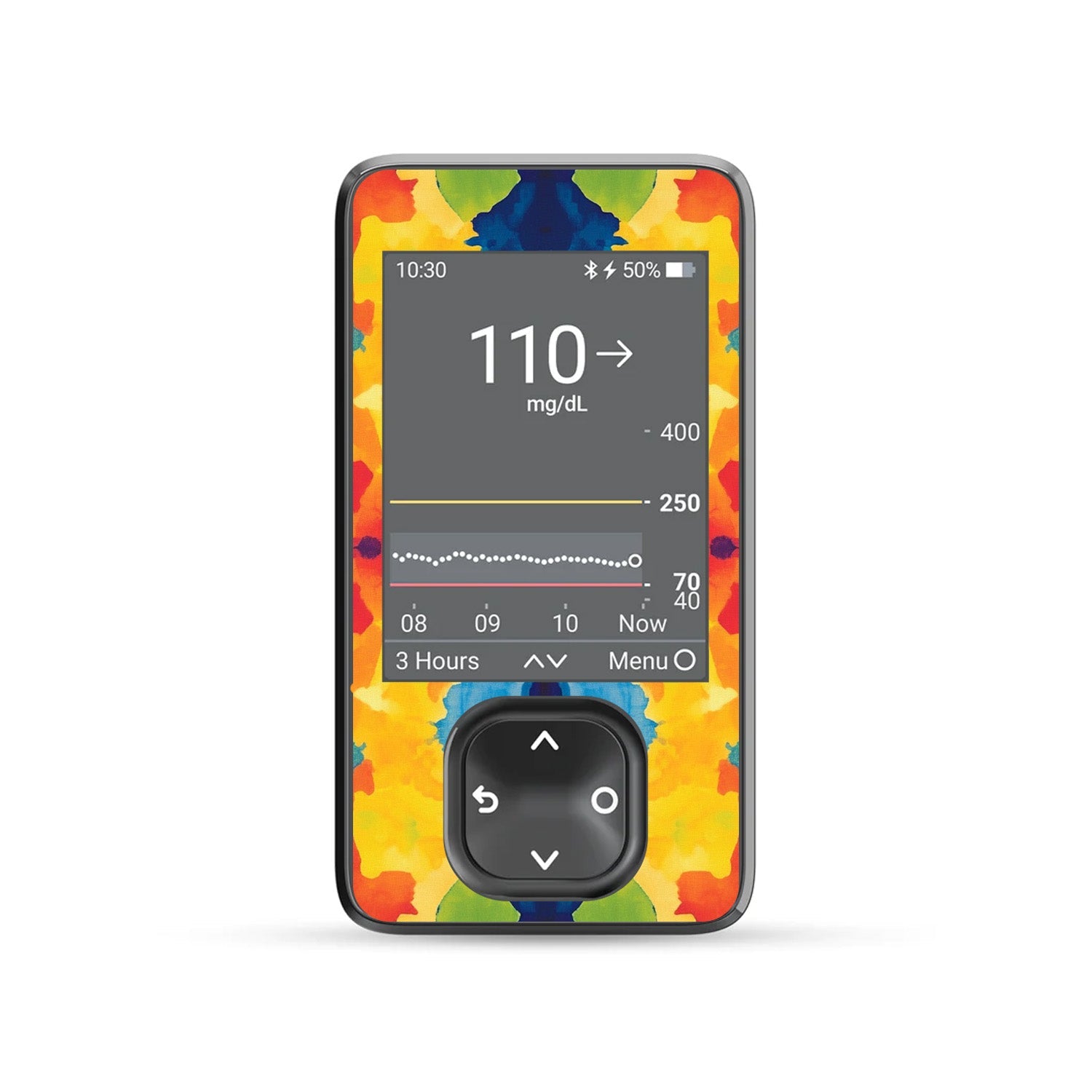 Bright Tie Dye DEXCOM G7 and G6 Touchscreen Receiver Sticker Bright Tie Dye DEXCOM G7 and G6 Touchscreen Receiver Sticker