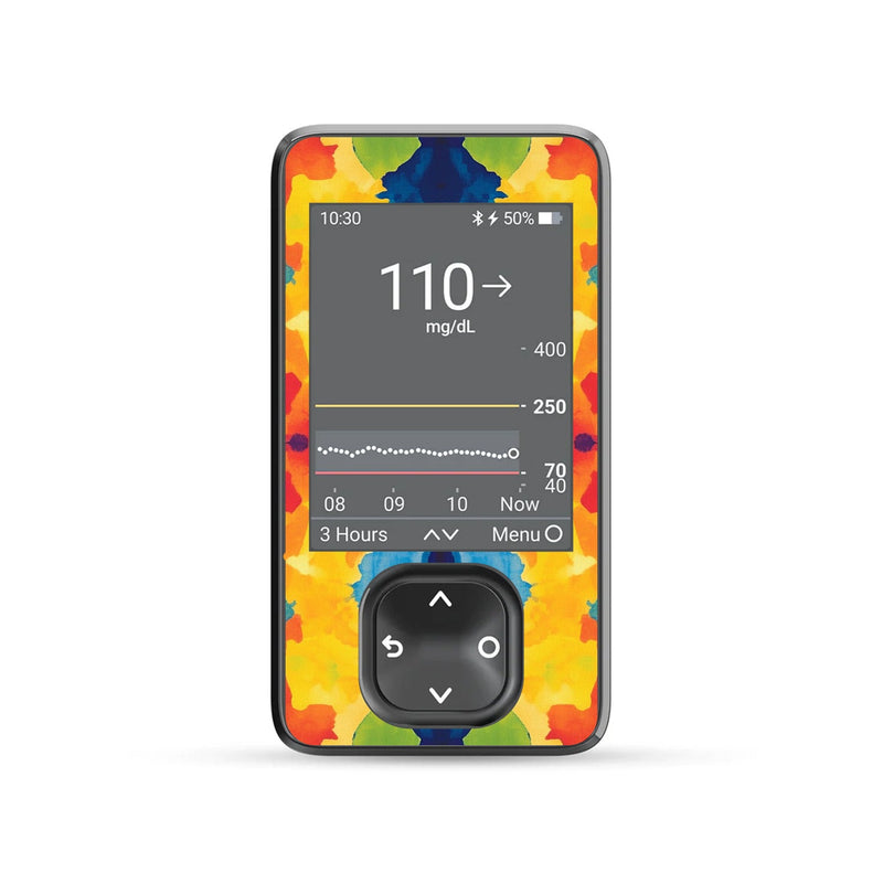 Bright Tie Dye DEXCOM G7 and G6 Touchscreen Receiver Sticker Bright Tie Dye DEXCOM G7 and G6 Touchscreen Receiver Sticker