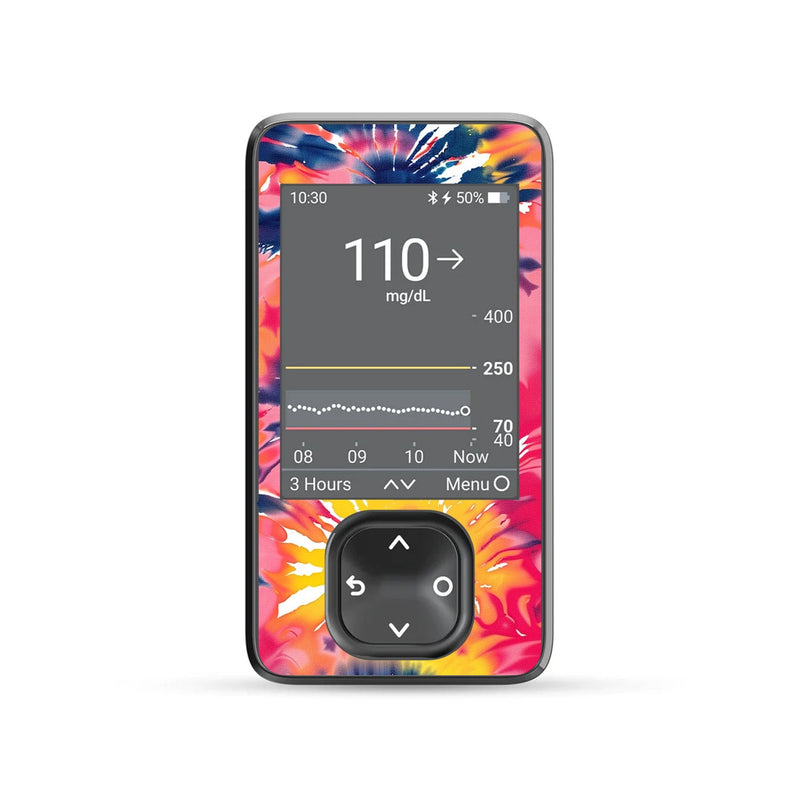 Summer Tie Dye DEXCOM G7 and G6 Touchscreen Receiver Sticker Summer Tie Dye DEXCOM G7 and G6 Touchscreen Receiver Sticker