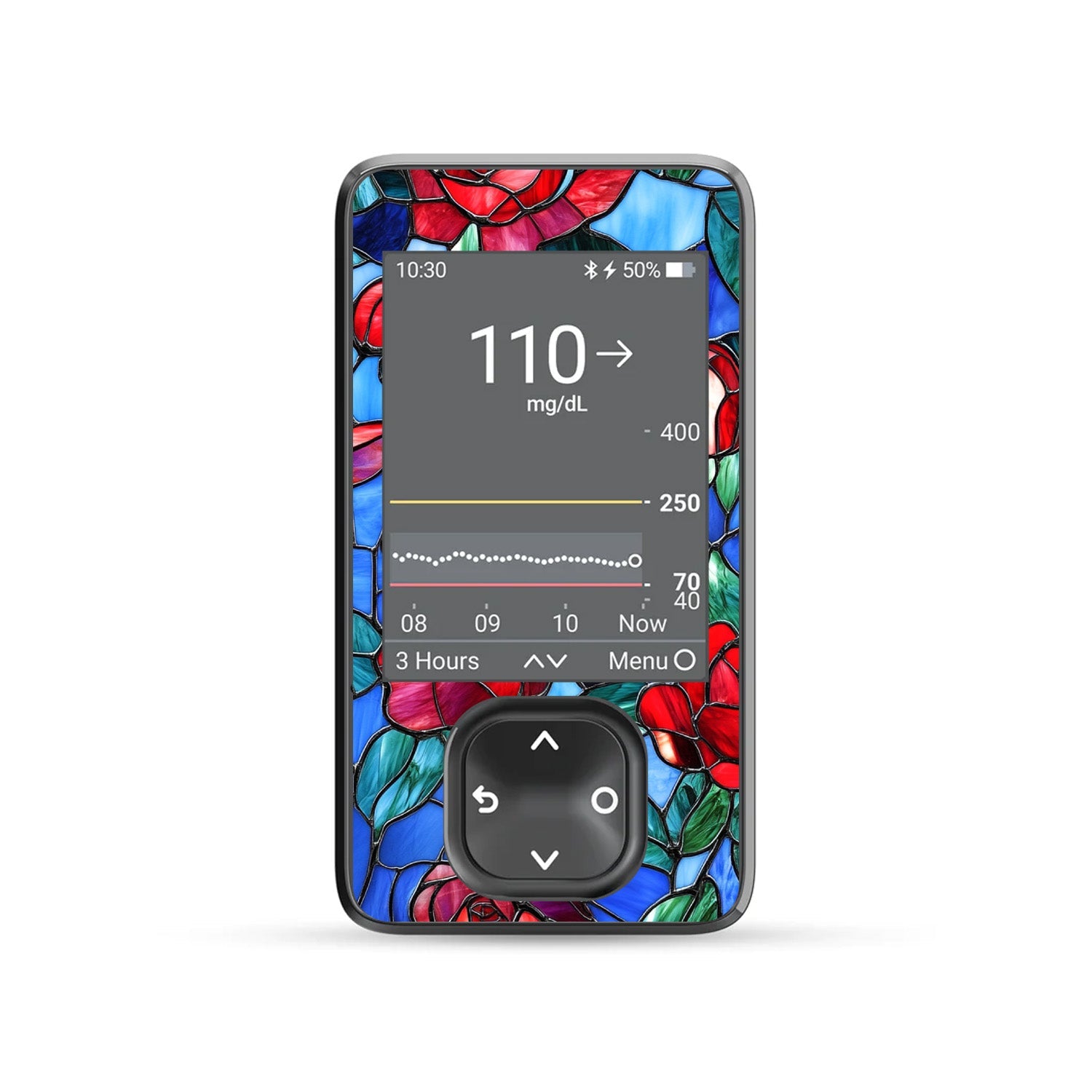 Crimson Blooms DEXCOM G7 and G6 Touchscreen Receiver Sticker Crimson Blooms DEXCOM G7 and G6 Touchscreen Receiver Sticker