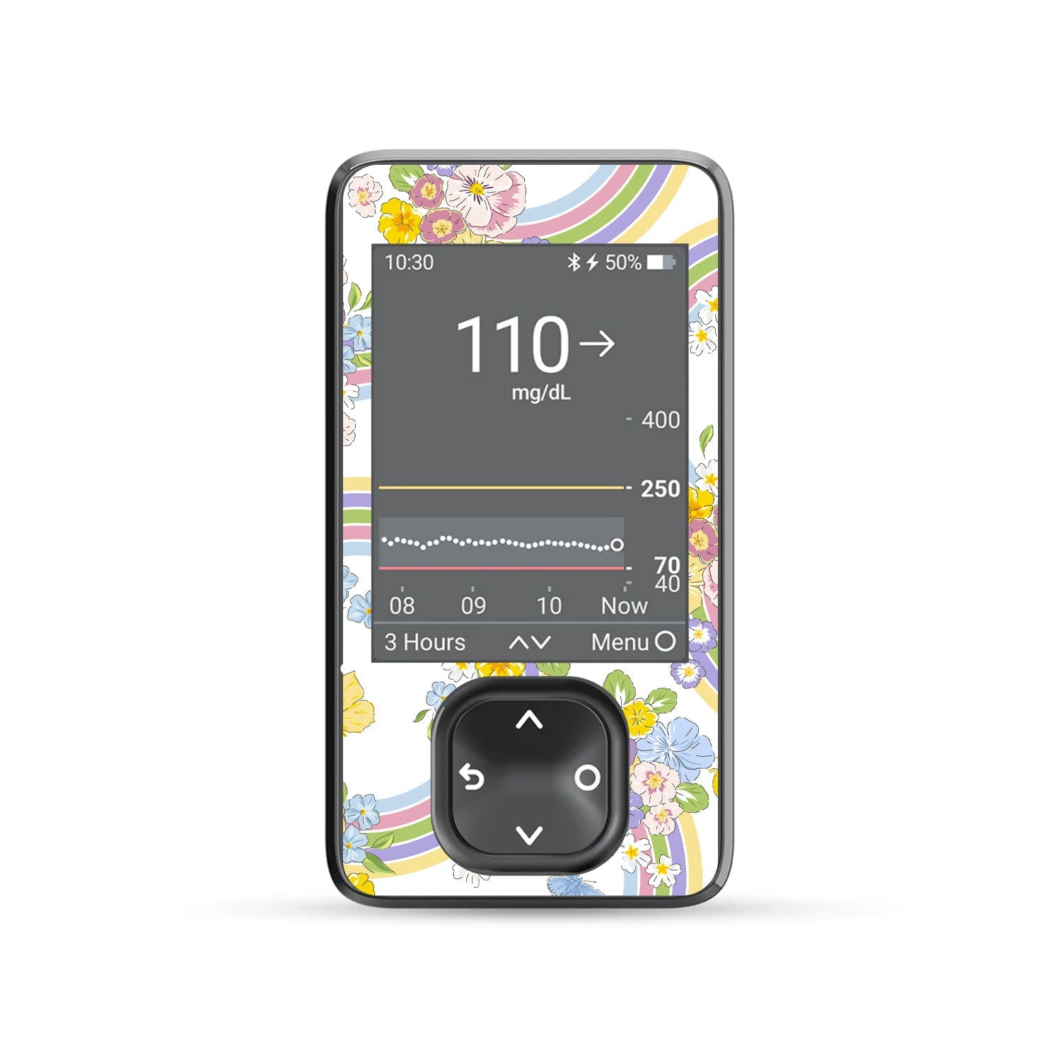Rainbow Blooms DEXCOM G7 and G6 Touchscreen Receiver Sticker Rainbow Blooms DEXCOM G7 and G6 Touchscreen Receiver Sticker
