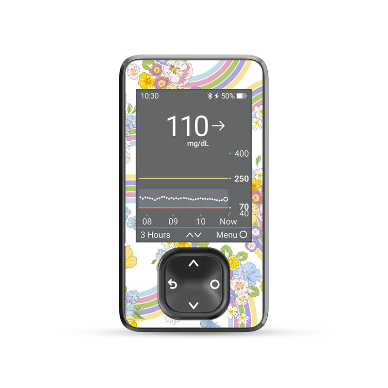 Rainbow Blooms DEXCOM G7 and G6 Touchscreen Receiver Sticker Rainbow Blooms DEXCOM G7 and G6 Touchscreen Receiver Sticker