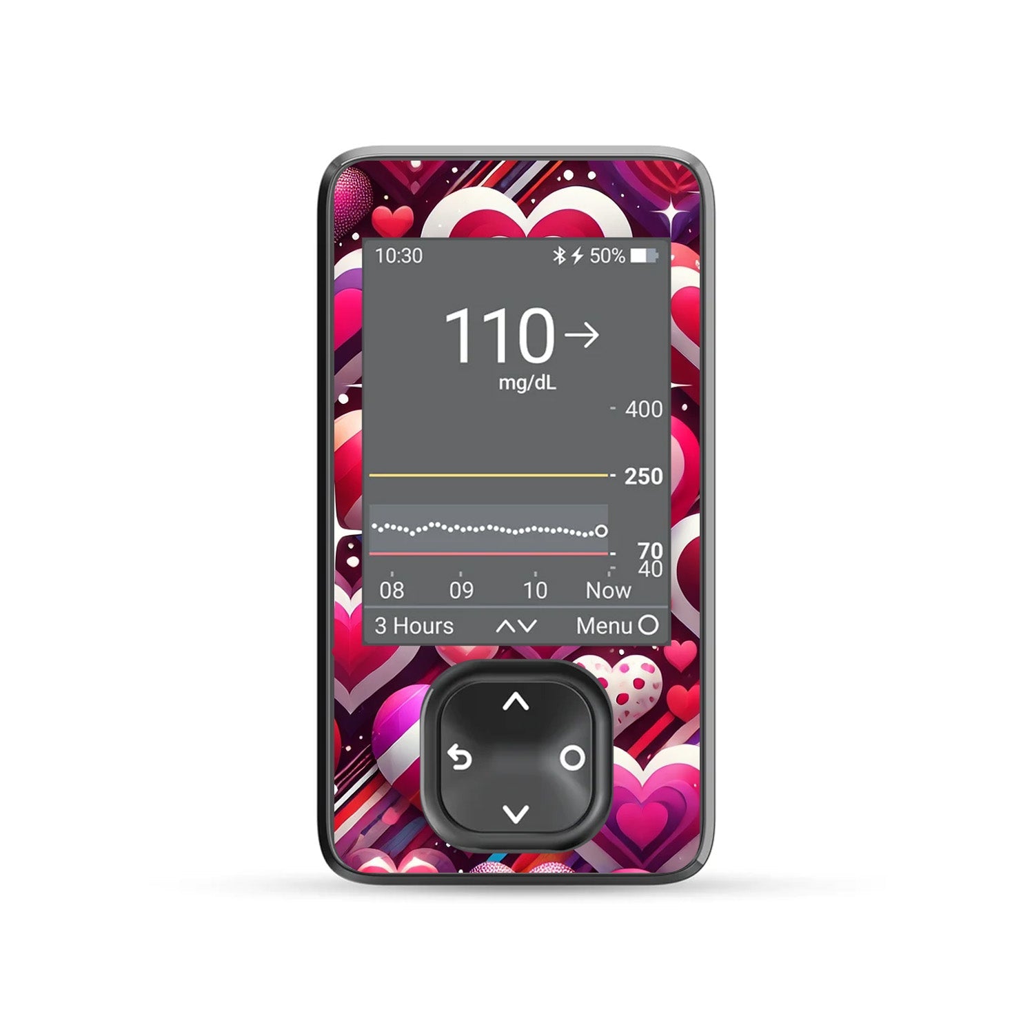 Sparkly Hearts DEXCOM G7 and G6 Touchscreen Receiver Sticker Sparkly Hearts DEXCOM G7 and G6 Touchscreen Receiver Sticker