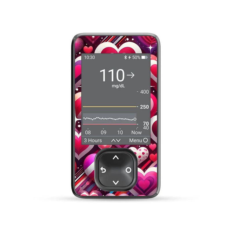 Sparkly Hearts DEXCOM G7 and G6 Touchscreen Receiver Sticker Sparkly Hearts DEXCOM G7 and G6 Touchscreen Receiver Sticker