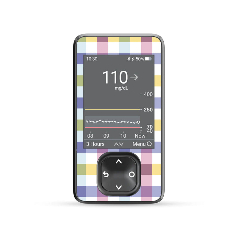 Spring Plaid DEXCOM G7 and G6 Touchscreen Receiver Sticker Spring Plaid DEXCOM G7 and G6 Touchscreen Receiver Sticker