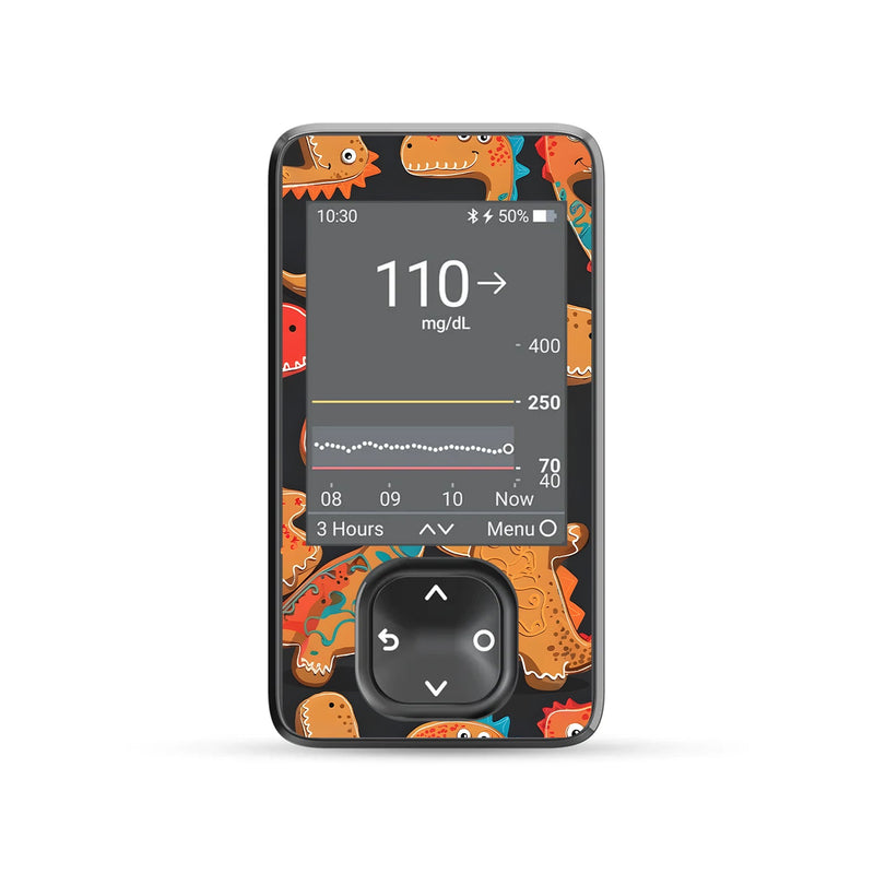 Jurassic Gingerbread Dexcom G7 and G6 Touchscreen Receiver Sticker - Pump Peelz Jurassic Gingerbread Dexcom G7 and G6 Touchscreen Receiver Sticker - Pump Peelz