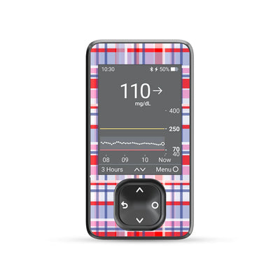 Party Plaid Dexcom G7 and G6 Touchscreen Receiver Sticker - Pump Peelz Party Plaid Dexcom G7 and G6 Touchscreen Receiver Sticker - Pump Peelz