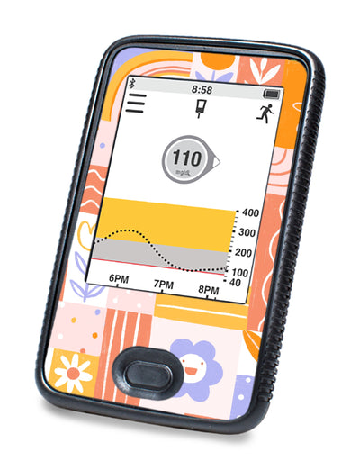 Wildflower Doodle Dexcom G6 Touchscreen Receiver Sticker - Pump Peelz Wildflower Doodle Dexcom G6 Touchscreen Receiver Sticker - Pump Peelz