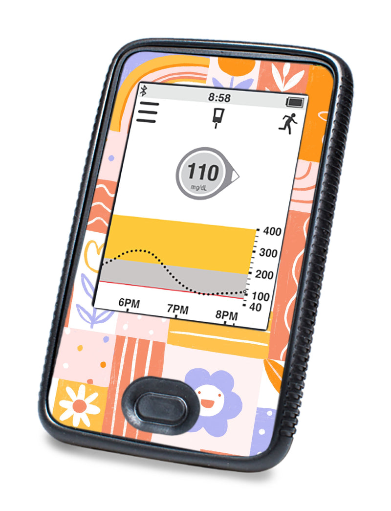 Wildflower Doodle Dexcom G6 Touchscreen Receiver Sticker - Pump Peelz Wildflower Doodle Dexcom G6 Touchscreen Receiver Sticker - Pump Peelz