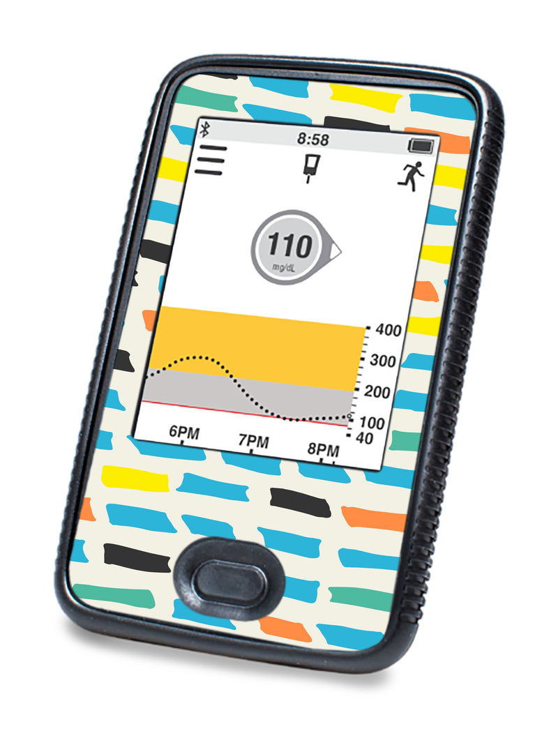 Colorful Sticks Dexcom G6 Touchscreen Receiver Sticker - Pump Peelz Colorful Sticks Dexcom G6 Touchscreen Receiver Sticker - Pump Peelz