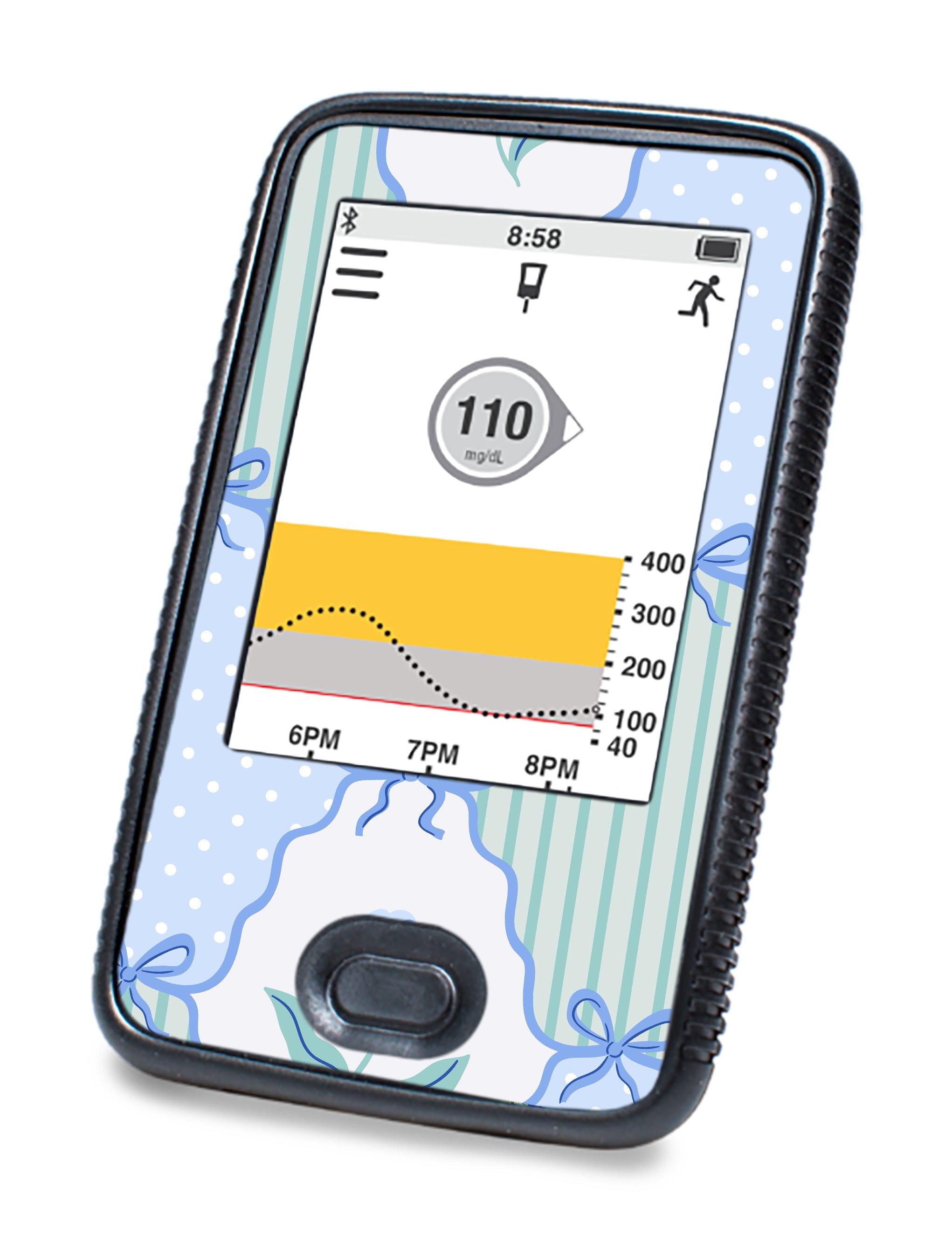 Cottage Bows Dexcom G6 Touchscreen Receiver Sticker - Pump Peelz Cottage Bows Dexcom G6 Touchscreen Receiver Sticker - Pump Peelz