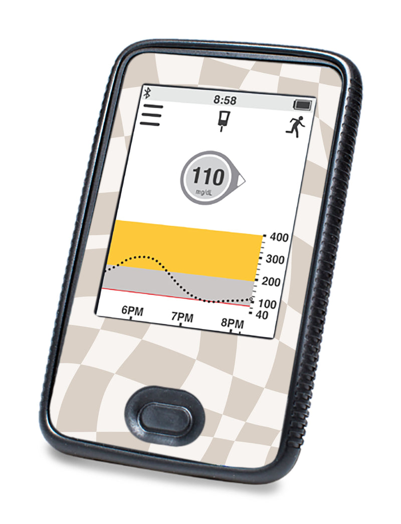 Creamy Check Dexcom G6 Touchscreen Receiver Sticker - Pump Peelz Creamy Check Dexcom G6 Touchscreen Receiver Sticker - Pump Peelz