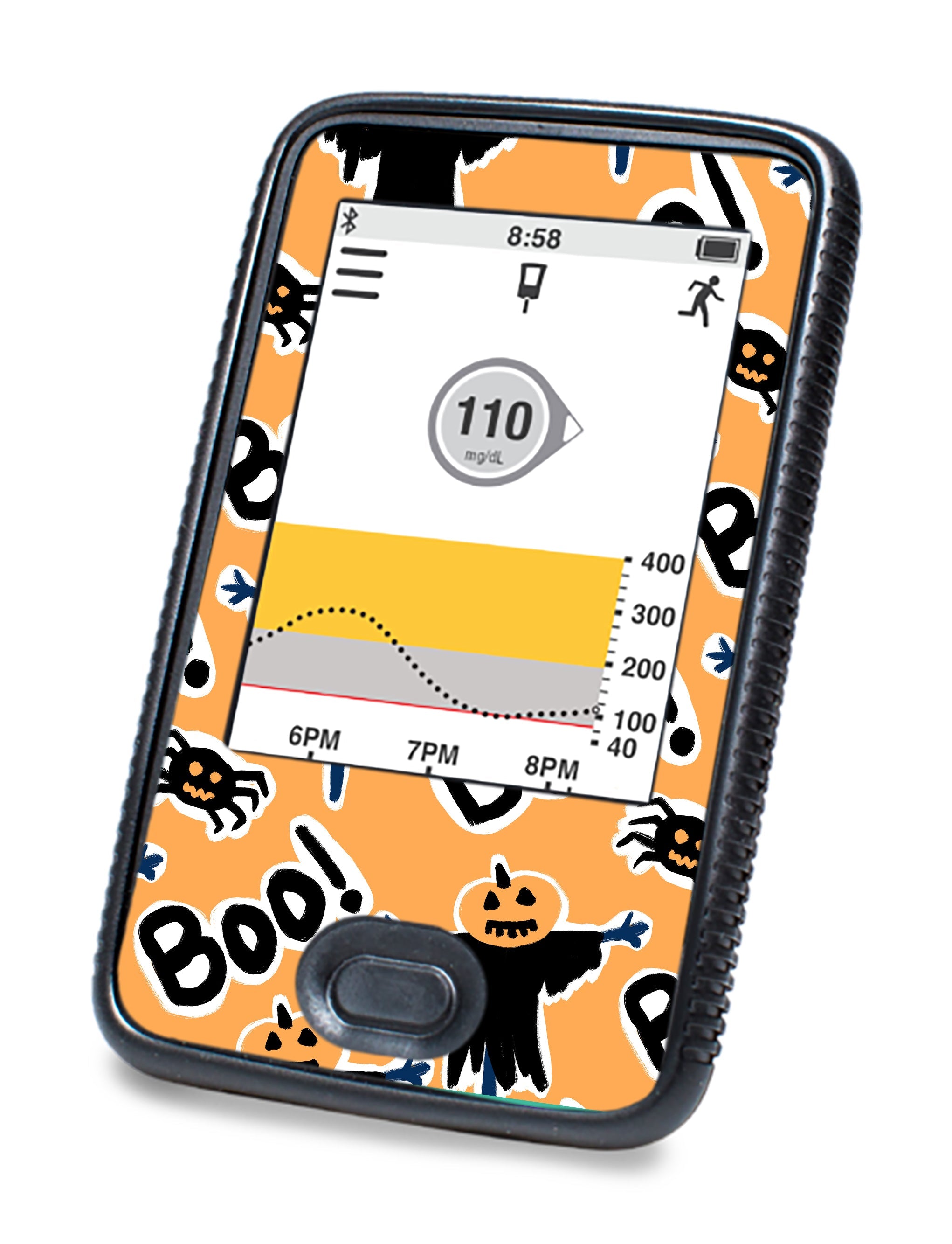 Pumpkin Boo Dexcom G6 Touchscreen Receiver Sticker - Pump Peelz Pumpkin Boo Dexcom G6 Touchscreen Receiver Sticker - Pump Peelz