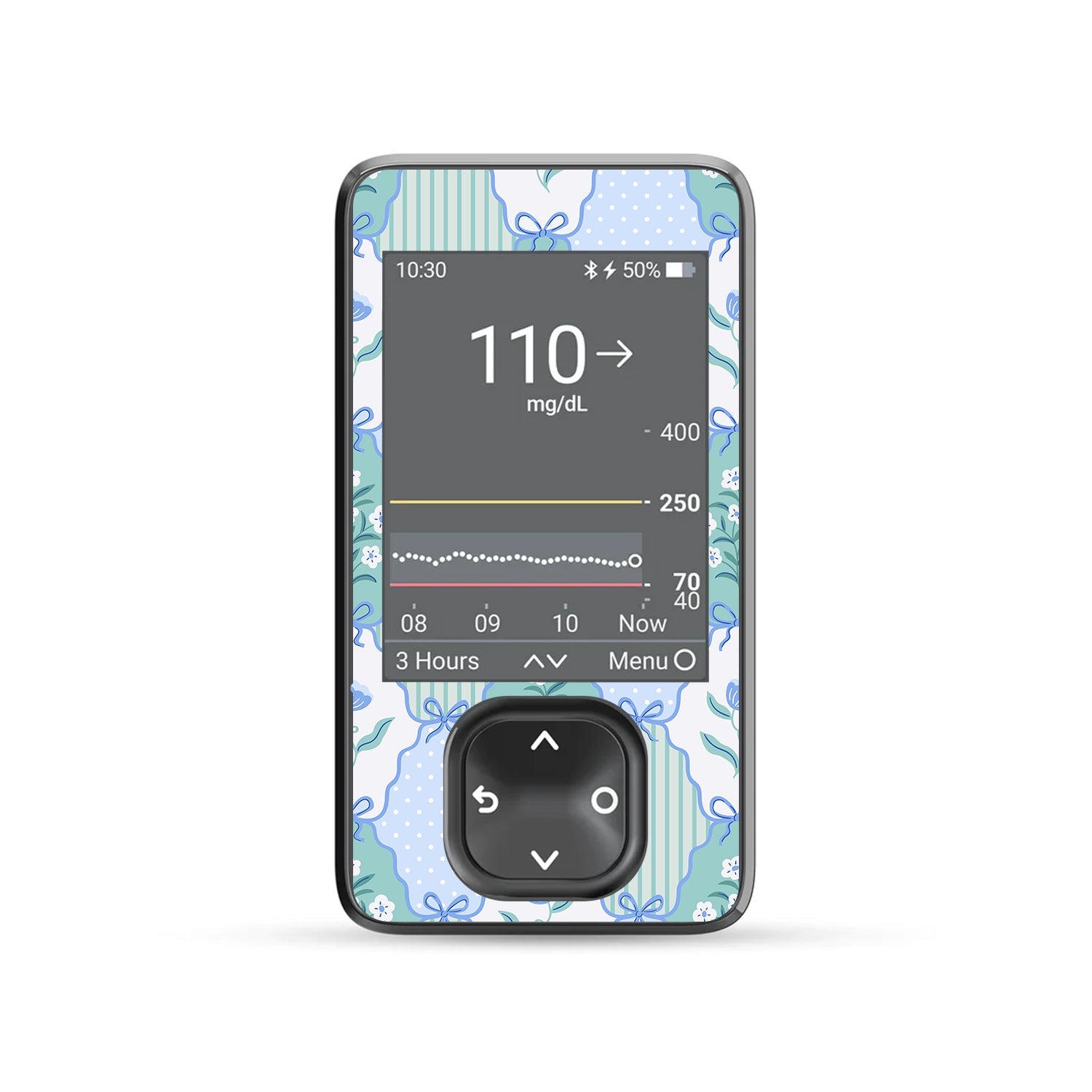Cottage Bows Dexcom G7 Touchscreen Receiver Sticker - Pump Peelz Cottage Bows Dexcom G7 Touchscreen Receiver Sticker - Pump Peelz