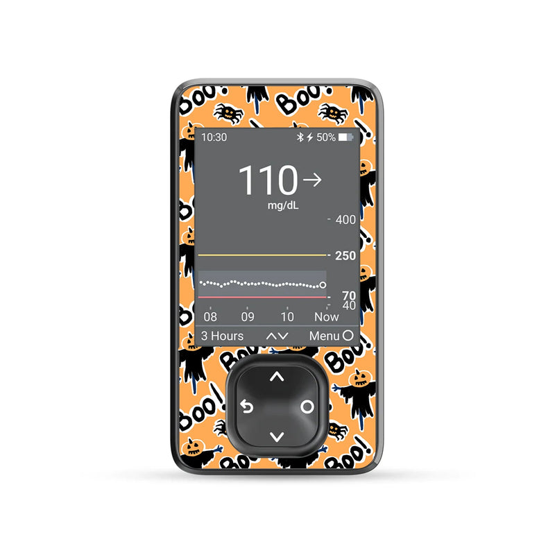 Pumpkin Boo Dexcom G7 Touchscreen Receiver Sticker - Pump Peelz Pumpkin Boo Dexcom G7 Touchscreen Receiver Sticker - Pump Peelz